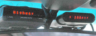 BEL (Beltronics) STi Driver radar detector and Escort Passport SC55 red light camera GPS system alerts to a red light camera.